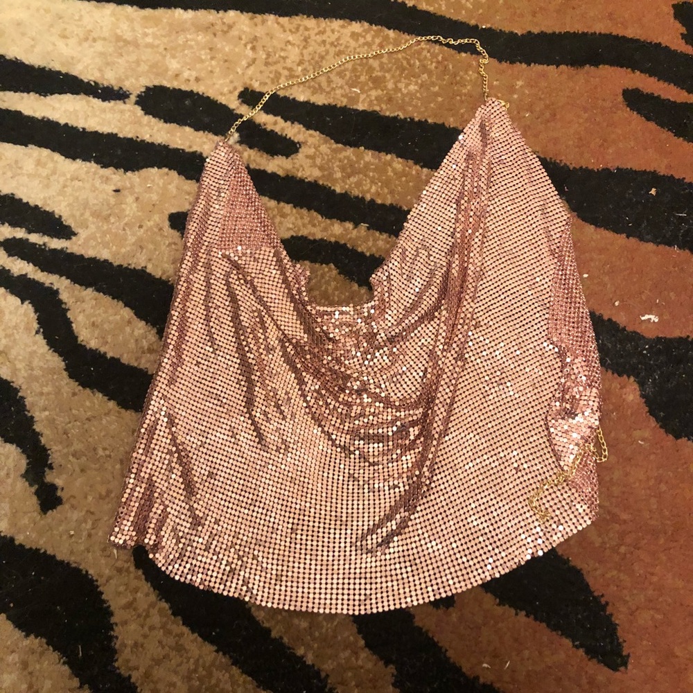 Rose gold halter top